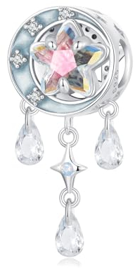 Sternenmond-Traumfänger-Charm aus 925er-Sterlingsilber, passend für Pandora-Armband-Halsketten
