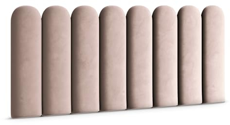 Muralo - Samt Wandkissen Stoff Polster-Paneel für Schlafzimmer Wohnzimmer Bett Wandpolster Bettkopfteil Lendekissen Modern Luxus Gepolstert Magic Velvet (Puderrosa, 20 cm x 60 cm)
