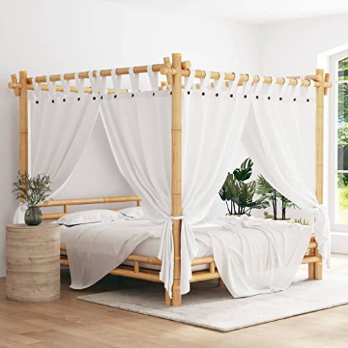INLIFE Lit à baldaquin 180x200 cm BambouMeubles,Lits & Accessoires,Lits & Cadres de lit-134.2 lb-Brun-55926
