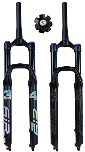 27,5 29 Zoll MTB Fahrrad Federgabel 1-1/2'' Tapered Steerer Bike Stoßdämpfer Air Front Gabeln Federweg 140mm Achse QR 9mm Dämpfung Rückprall Unisex