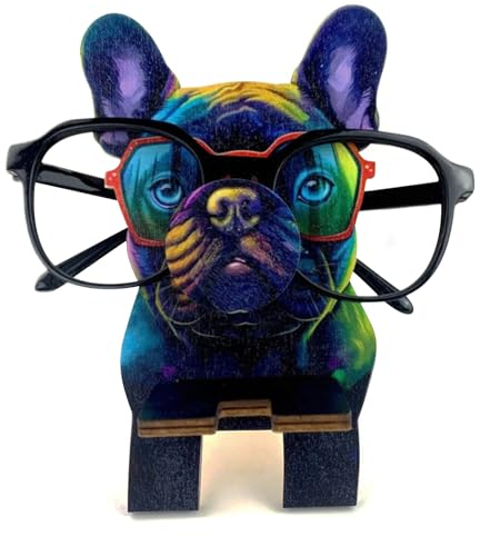 Guador Brillenhalter, Sonnenbrillen Präsentationsständer Wooden Spectacle Holder Kreativer Brillenhalter Wand Holz-Tier-Brillenständer Lustige Dekorativer Brillen (Cooler kleiner Hund)