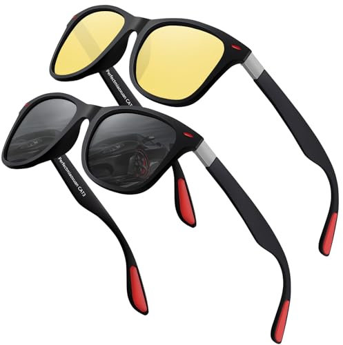 Perfectmiaoxuan Sonnenbrille herren polarisiert,Sonnenbrille damen polarisiert,Retro Ultraleichte Brillengestell,HD-Pilotobjektive,angeln autofahren fahrradbrille sportbrille herren UV schutz