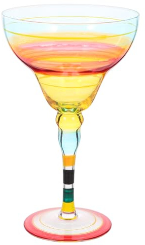 Amosfun Hand Painted Margarita Glass Goblet Unique Design for Cocktails Elegant Wine Glass for Parties Craftsmanship for Weddings and Celebrations