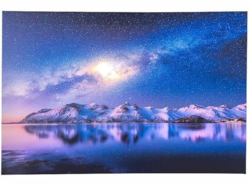 infactory Bild: Animiertes LED-Wandbild Sternschnuppe, 38 x 58 cm (LED Leinwandbild, LEDbilder, Weihnachtsbeleuchtung)