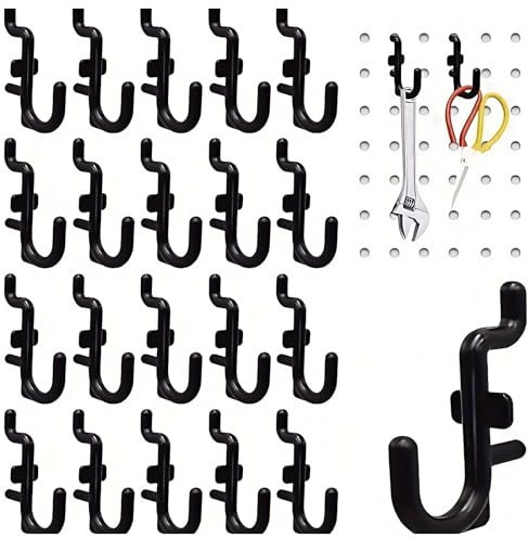 Nivithi 50 J-Form Pegboard Hooks Kit,0,6CM LÖCHER,Peg Board Organizer Accessories und Lochwand Haken,Peg Board Hooks sind ideal für als Peg Board Hooks for Lochwand Zubehör,2.5 cm Lochabstand