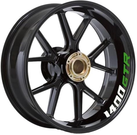 STQNXR Aufkleber Motorradfelgen Für Kawasaki Für GTR1400 Für Concours Für GTR 1400 Motorrad Außenrand Rad Aufkleber Reflektierende Aufkleber Räder Vorne Hinten Felgenaufkleber(7)
