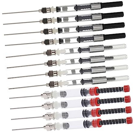 SECFOU 12pcs Fountain Pen Spring Filler Pen Ink Absorber Syringe Black Ink Refills for