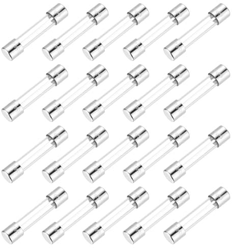 sourcing map Glassicherung, 15 A, 250 V, 6 x 30 mm, Zeitverzögerung, UL-gelistet, träge Sicherung für Haushaltsgeräte, 20 Stück