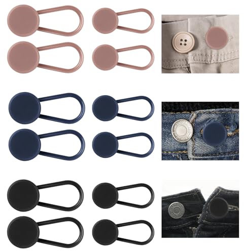 TDUNSYA Extensor de Botones para Pantalones,12 Piezas Botón Extendido Ajustable,Extensores de Cintura de Botón,para Camisas, Pantalones, Pantalones de Maternidad