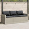 FSJIELW Home & Garden-Garden Sofa mit Kissen 3-Sitzer Hellgrau Poly Rattan Möbel Wahl