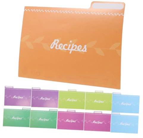 BEBEMOKO 12 Stück Rezeptkartenzubehör, Etiketten, Trennblätter, Rezepte, hängende Karten-Dekorationen, selbstklebende Aufkleber, Raumerfrischer Karteikarten, Bindfaden, Etiketten, Notizen, Rezepte,