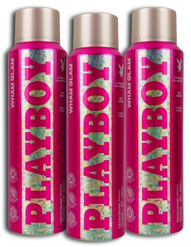 3 er Pack Playboy Wham Glam Deospray Deo 3 x 150ml