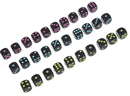 ifundom Set Di Dadi Piccoli - 3 Confezioni Di Dadi Da Gioco in Acrilico Da 30 Mm - Ideali Per Giochi Di Dadi Eventi E Facili Da Trasportare