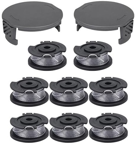 Yweller Ersatzspule F016800569/F016800385 Länge 4,9m Dicke 1.6mm für Bosch Akku Rasentrimmer EasyGrassCut 23/26/18/18-230/18-260/18-26 mit F016F05320 Spulenabdeckung (8 Fadenspulen+2 Spulendeckel)