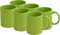 LAVV HOUSEWARES LTD 6X 310ml Smooth Ceramic Tea Coffee Cups Glossy Finish (10.9oz) (Green)