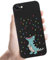 Phoona Black Blue Dinosaur Print Phone Case for iPhone 8/SE 2022/7/SE 2020 4.7,Cute Pattern Aesthetic Design Girls,Soft Silicone Slim Profile Cover,Anti-Slip Shockproof Protective Camera,for iPhone 7