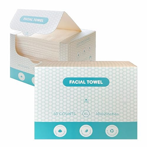 Jebblas Asciugamani monouso per il viso, salviette asciutte per la pulizia del viso, salviette asciutte XL per la pulizia e la cura della pelle, 10 x 30,5 cm, spesse e morbide, 100 pezzi/confezione