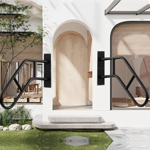 U-förmige Handläufe zur Wandmontage für Außentreppen, Geländer für 1–3 Stufen, Handläufe für Senioren, sichere Haltegriffe für Treppen, Garage, Veranda, Garten, Badezimmer, 2 Stück