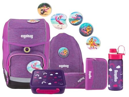 ergobag Cubo Schulranzen Set 7tlg. inkl. Lunchset (Insel HoppBär Mixmax Edition)