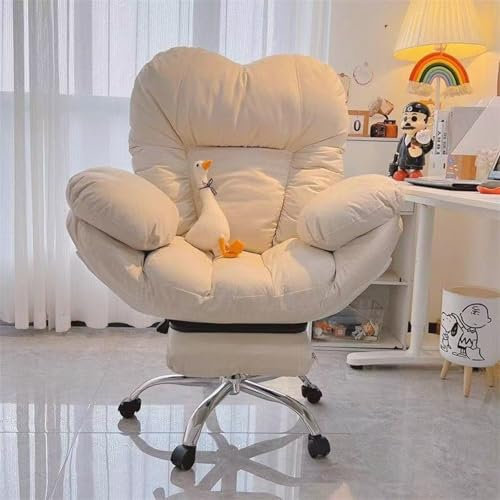 Silla Gaming, Sofá Perezoso,Silla Ergonómica De Oficina, Sillón Reclinable para Dormitorio,Silla De Estudio con Ruedas De Goma Silenciosas, Reposapiés Y Soporte Lumbar, Sillas De Escritorio
