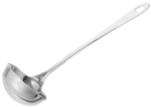 ULTECHNOVO Cucharón de acero inoxidable con boquilla para el hogar, paleta de metal con boquilla para ollas, cucharón de agua de cocina para servir sopa y líquidos