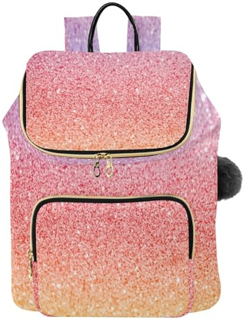 RPLIFE Damen-Rucksack, Pastell-Glitzer, Anti-Diebstahl-Design, Reisen, Wandern, Camping