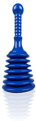TURBO PRODUKTE Turbo Stampfer Medium Blau - Pömpel rohrfrei - Saugglocke für Pissoir, Waschbecken, Dusche uvm. - max. Saugkraft - 5-faches Ansaugvolumen
