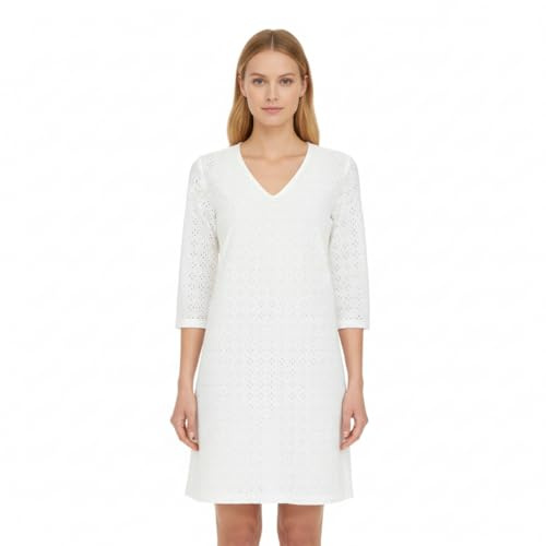 Ringella Beach-Kleid – Baumwoll-Spitze, Freizeitkleid mit dekorativer Lochspitze, V-Ausschnitt, 3/4-Arm mit Schlitz, Seitenschlitze, 100% Baumwolle (Webware), atmungsaktiv & hautfreundlich