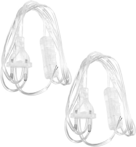 MOBUTOFU Cable Interruptor Integrado Lámpara Transparente Interruptor de 1.8 Metros Enchufe de Luz y Cable de Alimentación para Lámpara de Escritorio
