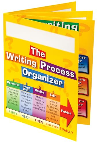 Really Good Stuff Writing Process 4-Pocket Laminated Student Folders, 9.5 by 12 (Set of 12) - Keep Students Organized and Teaches Writing Process, Store Work-in-Progress and Monitor Progression