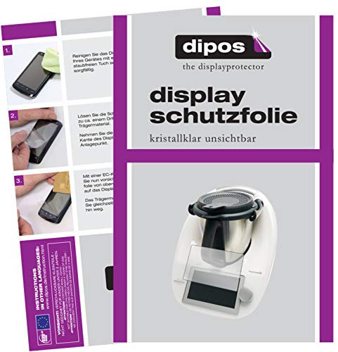 dipos I 2X Schutzfolie klar passend für Vorwerk Thermomix TM6 Folie Displayschutzfolie