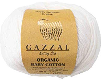 Gazzal 50g Organic Baby Cotton weiche Babywolle Stricken 100% Baumwolle Bio 115m/50g Wolle türkische Wolle (415)