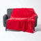 Homescapes Wattierte Samtdecke 150x200 cm, Wohndecke rot, Tagesdecke Baumwollsamt, Sofadecke gesteppt, Tagesdecke Wendedecke