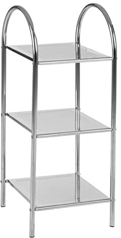 Regal Standregal Badregal | 3 Fächer | Metall | Chromfarben | BxHxT: 36x86x34 cm