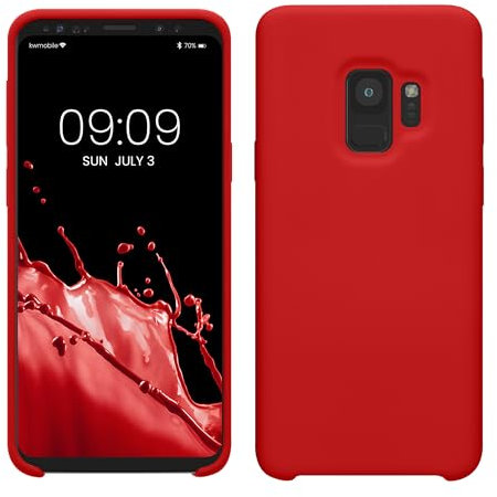 kwmobile Hülle kompatibel mit Samsung Galaxy S9 Hülle - Silikon Handy Case - Handyhülle weiche Oberfläche - kabelloses Laden - Klassisch Rot