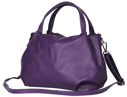 AmbraModa sac à main pour femme en cuir, sac porte epaule GL023 (violet)