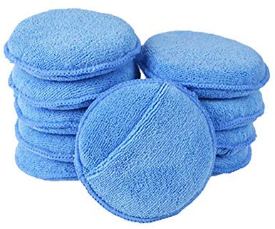 Hopowa Auto Reinigungsschwämme Set, 10 Stück Polierschwamm, Blaue Microfaser Autoschwamm Pads für Wachse, Polituren, Lackreiniger