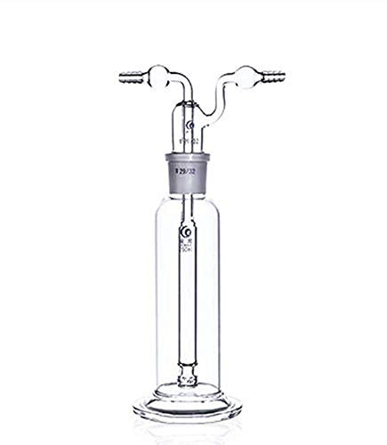 Rainbow_Road Lab Gas Washing Bottle Glass 250ML Vacuum Trap with Two Bend Tubes 29/32 Joint Borosilicate Glass for Chemistry Lab Glassware Kit