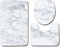 Marble Texture Bath Rug Set 3 Piece Non Slip Bathroom Mats, Toilet Lid Cover, U Shaped Contour Rug Carpet Soft Bathroom Accessories, Type 01 Professional Process