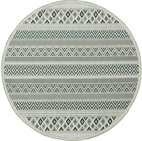 Mia's Teppiche Martina interno ed esterno tappeto verde - design 2-160 cm tondo