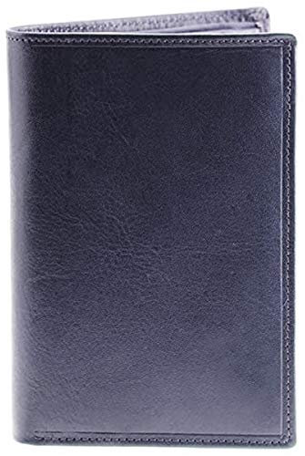 Charmoni - Grand Portefeuille - Portefeuille Homme - Protection Anti RFID - 4 Volets - 7 Carte Bleu, permis Conduire, Carte Grise, Papier, Monnaie - Cuir Vachette (Cuir Collet Vache, Bleu)