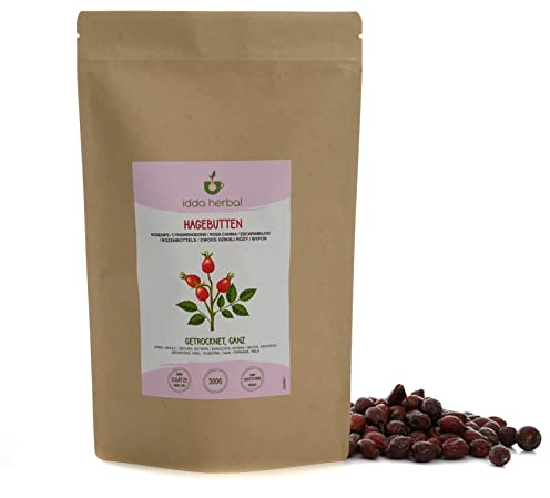 Cinorrodi Essiccati (500g), Rosa Canina Essiccata Intera, Frutto Intero di Rosa Canina, 100% Naturale e Puro per la Preparazione di Tisane, Tè alla Rosa Canina, Infusi di Erbe