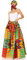 Sakkas 16317-2 - Asma Second Convertible Traditional Wax Print Maxirock mit verstellbarem Träger - 219-Multi - OS