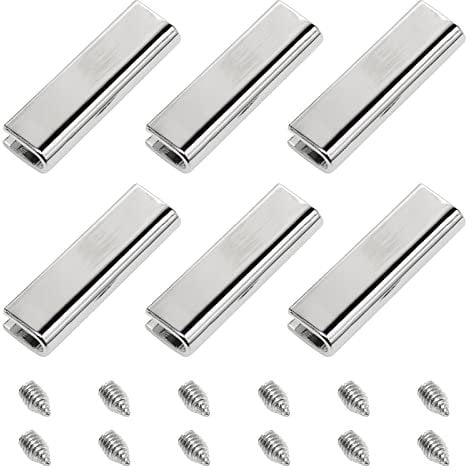 GORGECRAFT 6 Sets Gürtelspitze Mit 12Stk Schraube Gürtelschnalle Endspitze Gurtband Endkappen Mit Eisenschrauben Für Gurtband Gürtelclip Reparatur Gürtelende DIY Nähhandwerk (Platin)