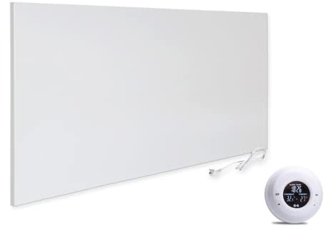 VIESTA® H700 Infrarotheizung Heizpaneel 700W 60x120cm Carbon Crystal rahmenlos Wand/Decke IP20 TÜV/GS Überhitzungsschutz 98% 70-90°C 100.000h energiesparend inkl.Funkthermostat TH20 Wochenprogramm