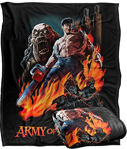 LOGOVISION Army of Darkness Decke, 152 x 127 cm, bemalt mit Evil Silky Touch, superweich