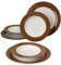 MamboCat 8tlg Tafel-Service Nougat Doppio für 4 Personen I 4x Suppenteller Ø22cm & 4x Speiseteller Ø27cm I Weiß mit braunem Rand I Porzellan-Geschirr I tiefer Salat-Teller, Essteller, Grillplatte