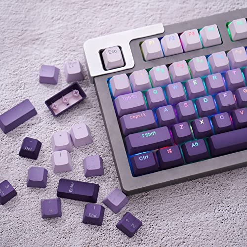 123 Keys Shine Through Keycaps PBT Double Shot OEM Profile Backlit Gradient Keycaps Set Fit for Mechanical Keyboard Cherry Mx Switches