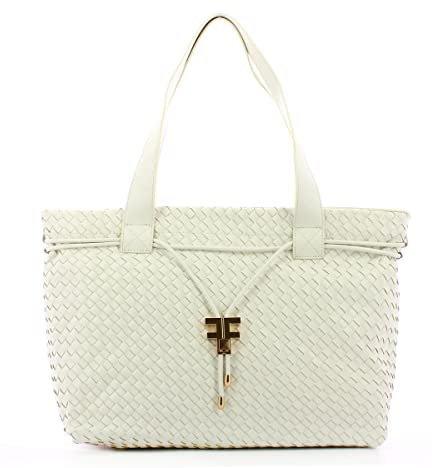 Fracomina Shopper Large geflochten weiß, weiß, Einheitsgröße