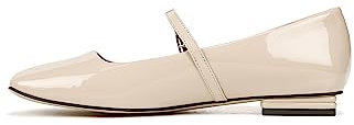 Franco Sarto Tinsley Mary Jane Damen Flach, Beigefarbenes Lack., 43 EU
